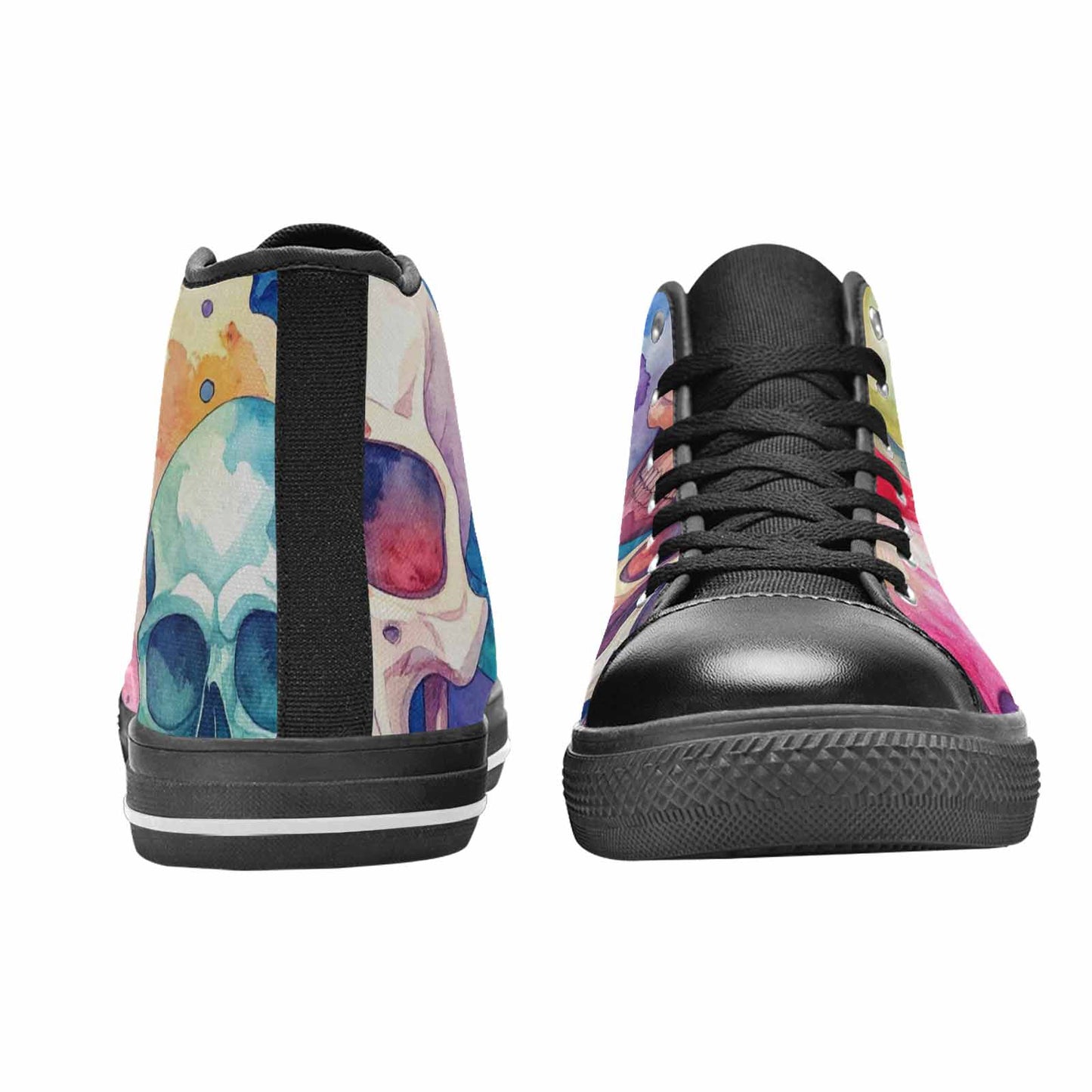 WOMEN'S Kulls - Watercolor High Top Canvas Cottagecore Custom Sneakers