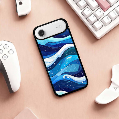 iPhone 17 Air Case — Glossy Winter Wave Seamless Cartoon Cute, Custom Print Case Cover