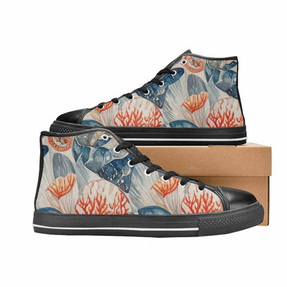 WOMEN'S Fish Scale Coral High Top Canvas Y2K Sneakers
