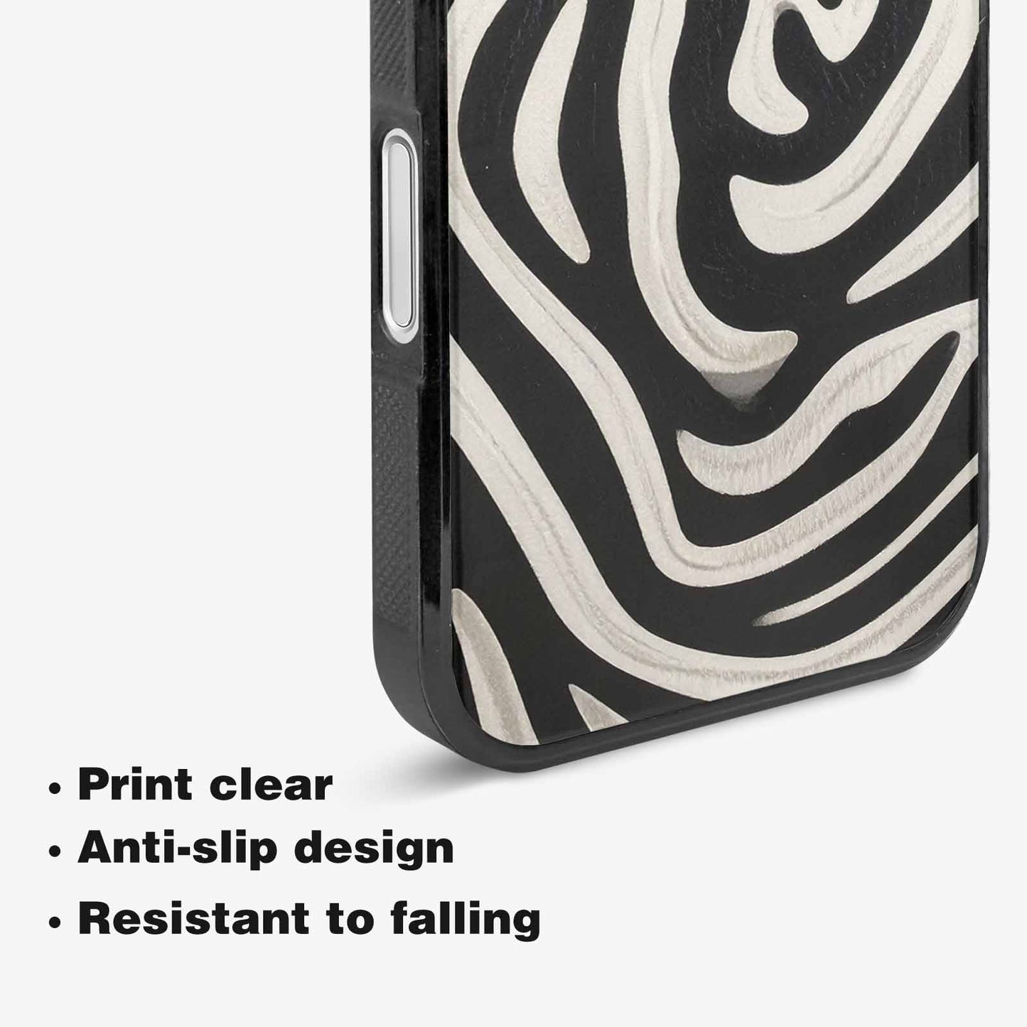 iPhone 16 Case — Modern Zebra Stripe Solid Print Crisp, Customized Protective Case