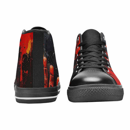 MEN'S Halloween Splatter Handprint High Top Canvas Aesthetic Custom Shoes