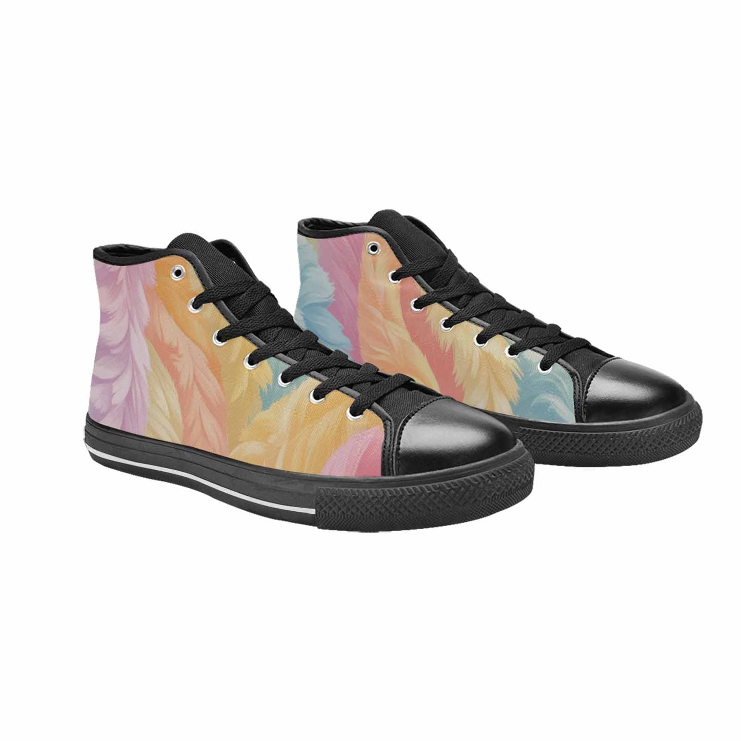 WOMEN'S Zebra Pastel Rainbow High Top Canvas Y2K Sneakers