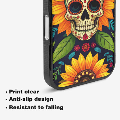 iPhone 16 Case — Sunflowers And Skulls, Customized Protective Case