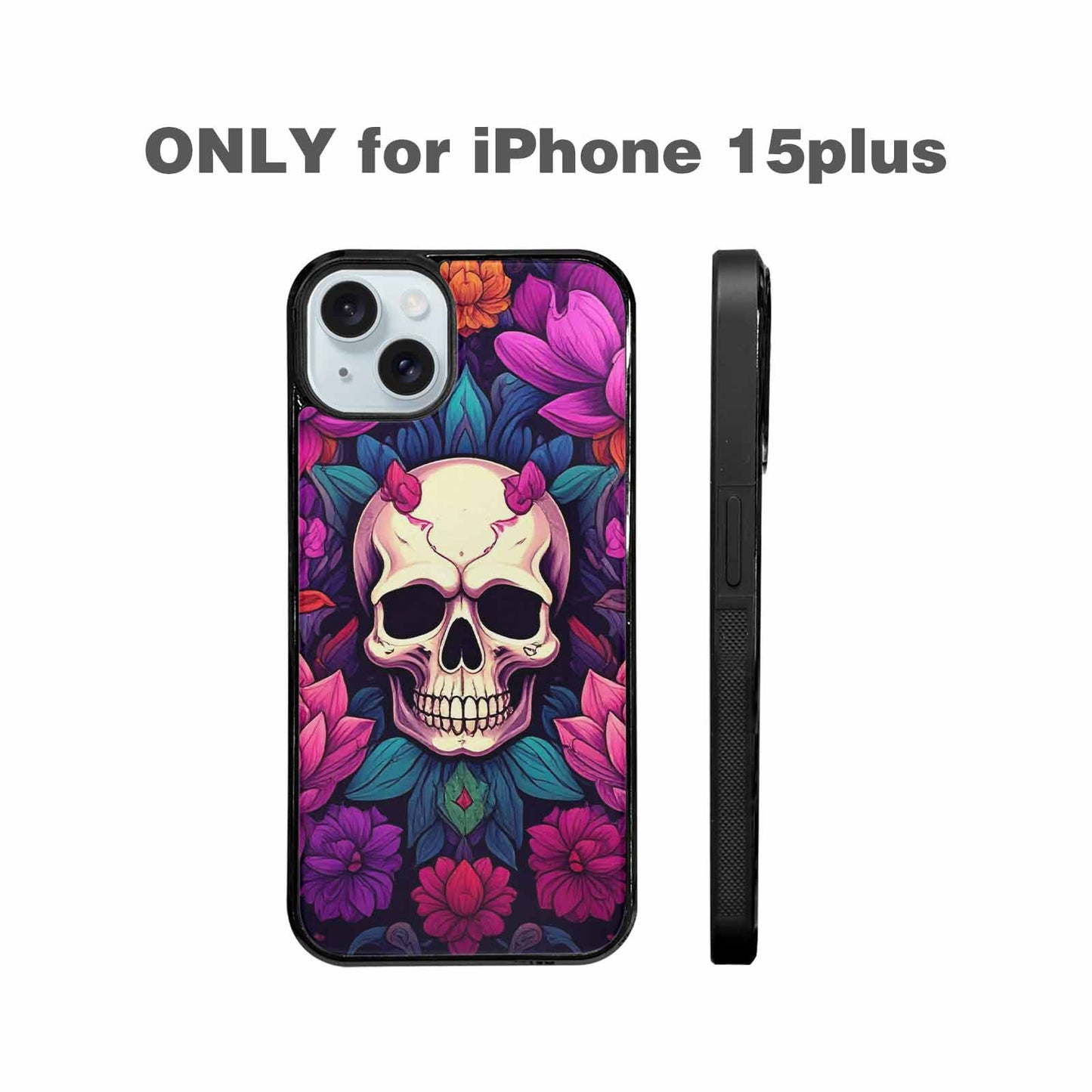 iPhone 15 Plus Case — Lotus Many Hundreds Of Skulls Art, Original Design Phone Case