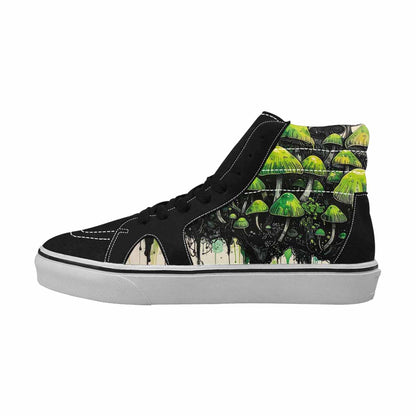 MEN'S Rainbow Drip Mushrooms High Top Canvas Kaleidoscope Sneakers