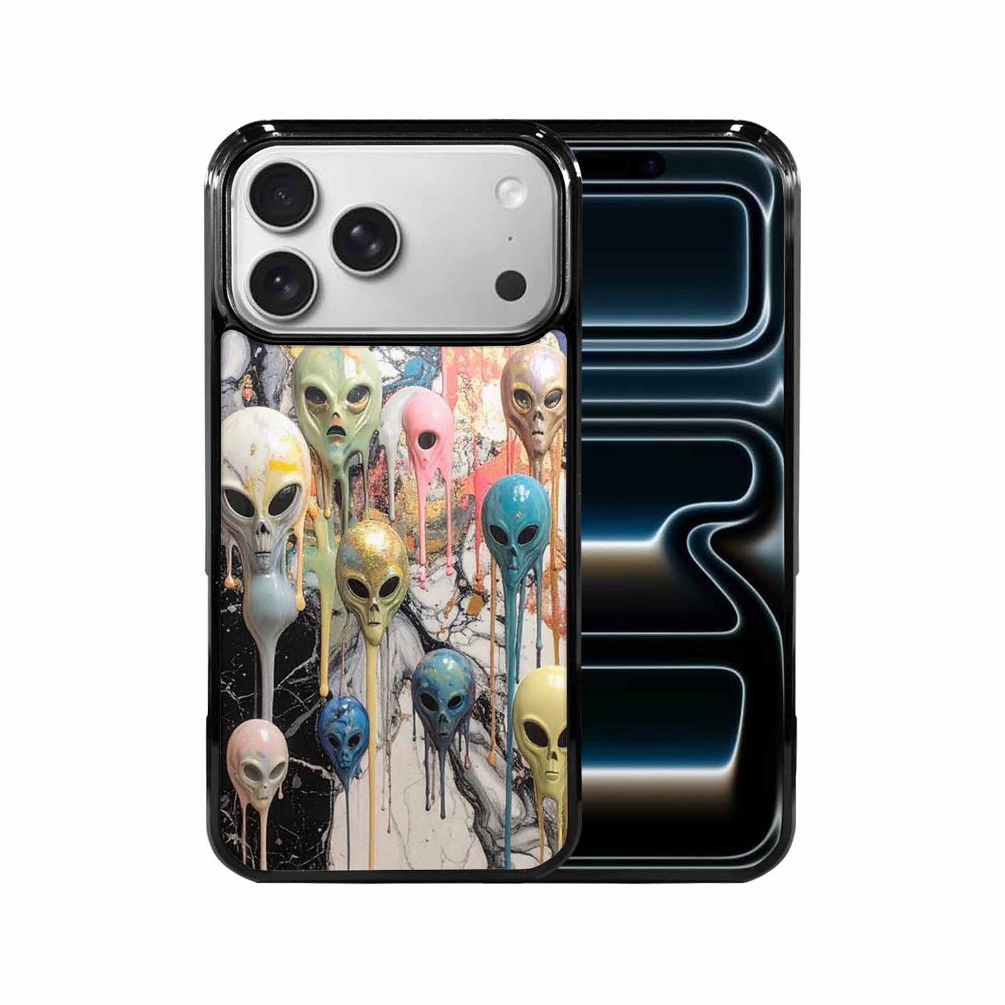 iPhone 17 Pro Max Case — Aliens Marblemelting Aliens Pa Alien Scifi, Custom Phone Case