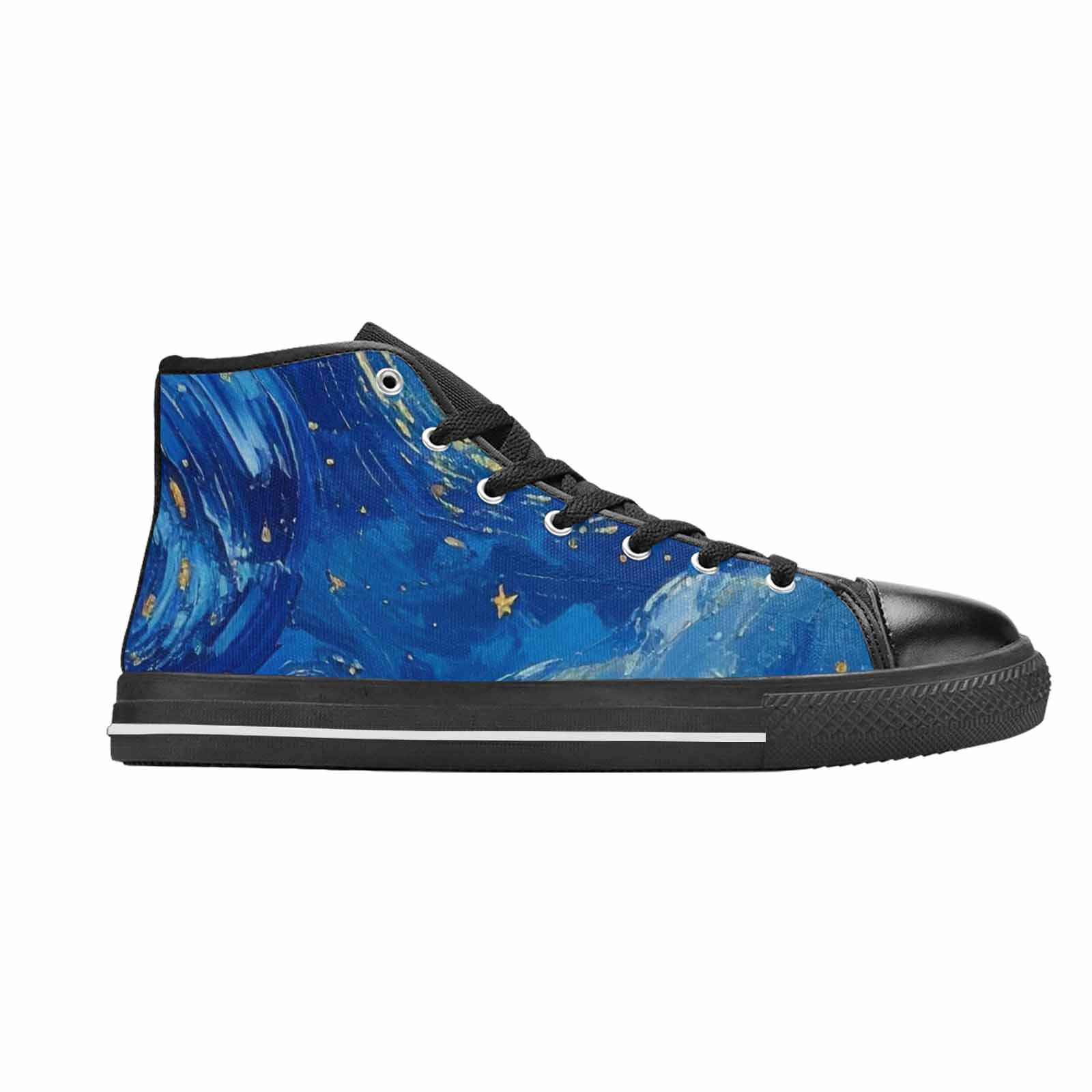MEN'S Starry Night Galaxy High Top Canvas Cottagecore Custom Shoes