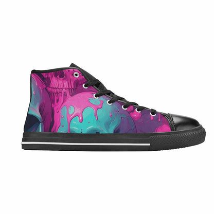 MEN'S Thousands Of Skulls High Top Canvas Vivid Custom Sneakers