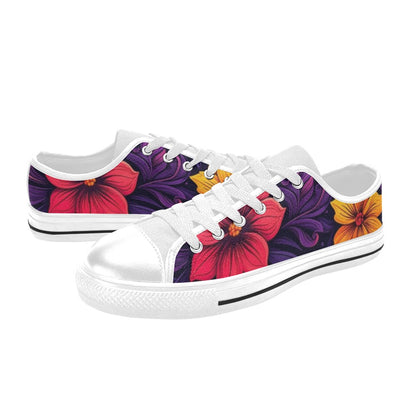 MEN'S Exotic Floral Weave Canvas Wallpaper Art Custom Sneakers