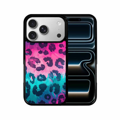 iPhone 17 Pro Case — Leopard Neon Pink Teal Airbrush Animal, Custom Art Phone Cover