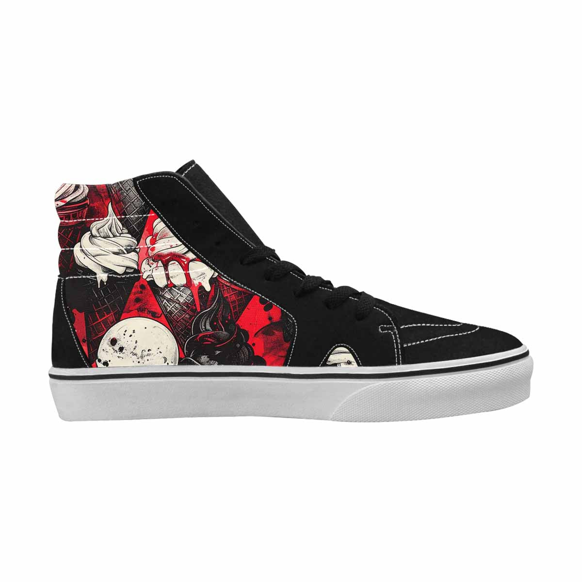 MEN'S Ice Cream Motif High Top Canvas Vibrant Chaos Sneakers