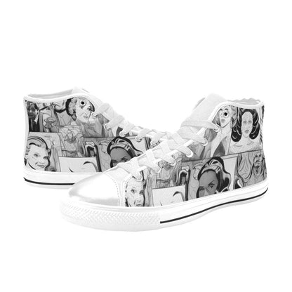 WOMEN'S Cc Pop Art 2 High Top Canvas Wallpaper Art Shoes