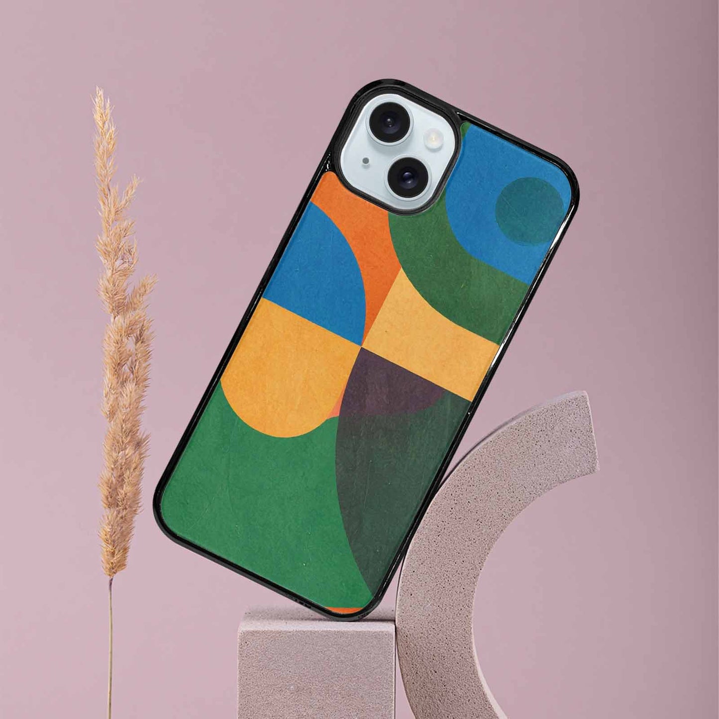 iPhone 15 Plus Case — 1990s Memphis Art Pattern, Custom Print Case Cover
