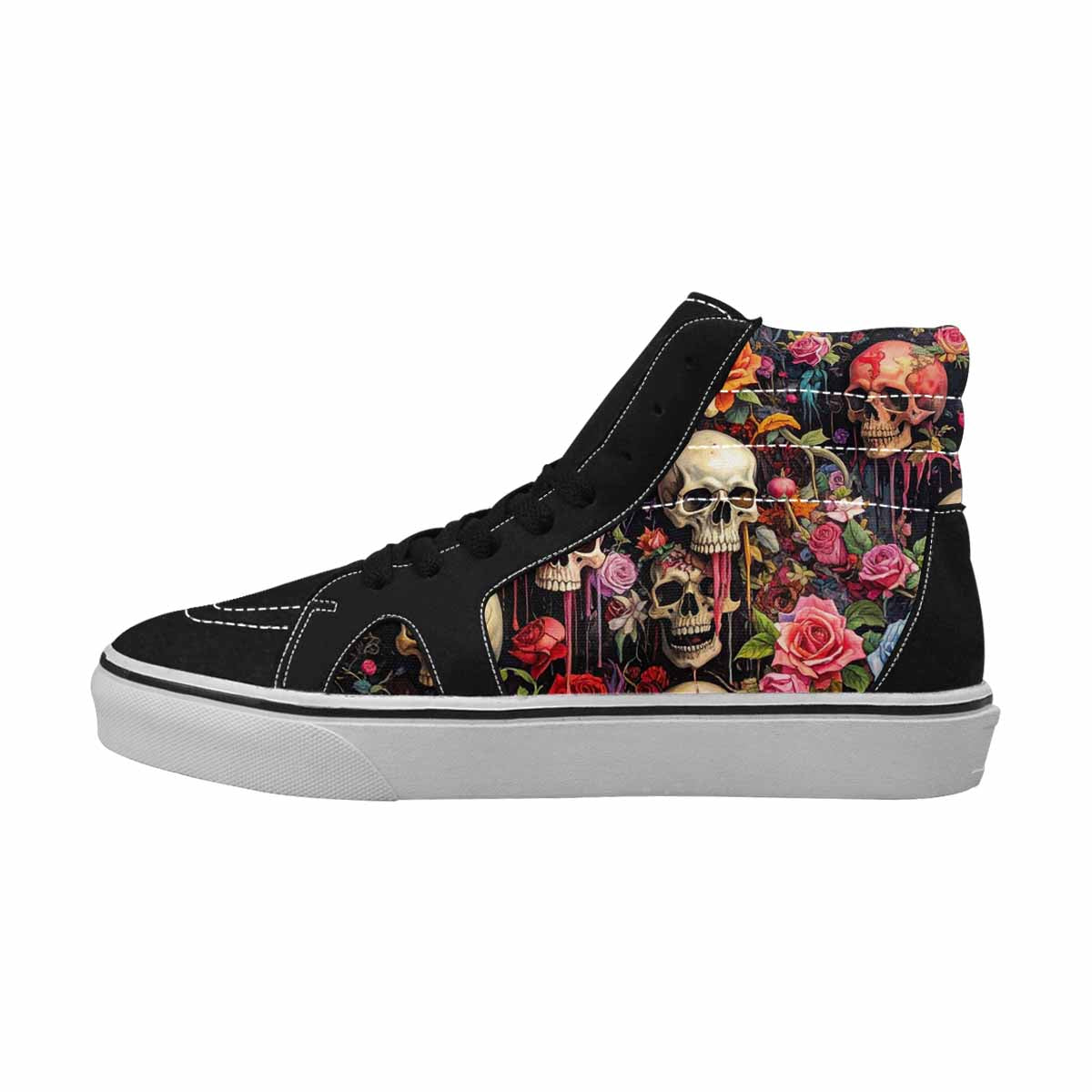 MEN'S Skulls Roses Melting Skulls High Top Canvas Kaleidoscope Custom Sneakers