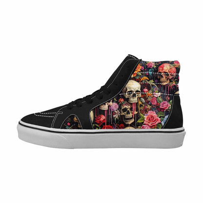 MEN'S Skulls Roses Melting Skulls High Top Canvas Kaleidoscope Custom Sneakers