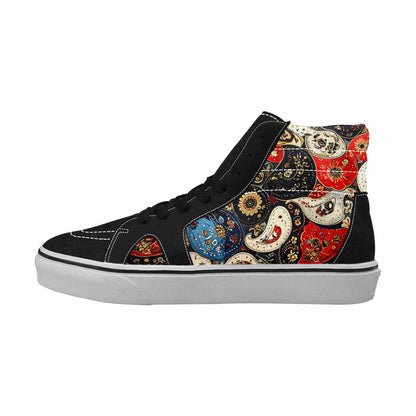 WOMEN'S Paisley Bandana High Top Canvas Wallpaper Art Custom Shoes
