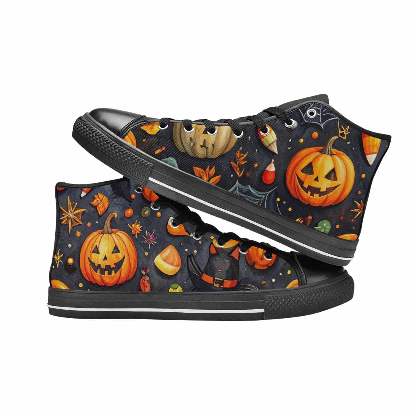 WOMEN'S Halloween High Top Canvas Grunge Sneakers