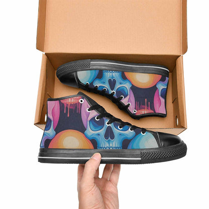 MEN'S Dripping Candy Skulls High Top Canvas Surreal Custom Shoes