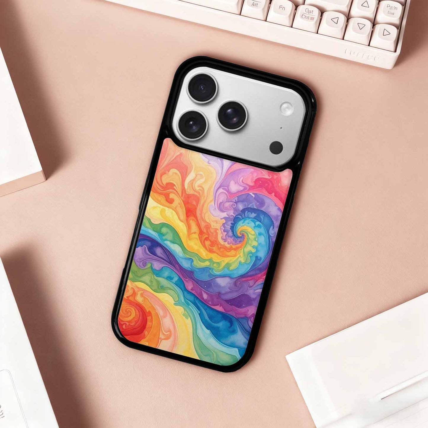 iPhone 17 Pro Case — Tie Dye Swirls Tie Dye Tie, Custom Printed Phone Case