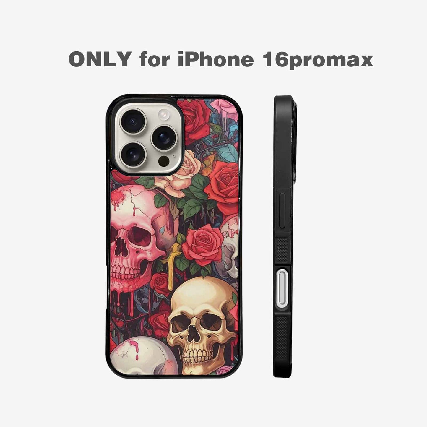 iPhone 16 Pro Max Case — Skulls And Roses Skulls And Roses, Unique Phone Case Design
