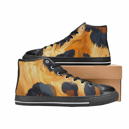 WOMEN'S Leopard Soft Airbrush Gradient High Top Canvas Dark Academia Sneakers