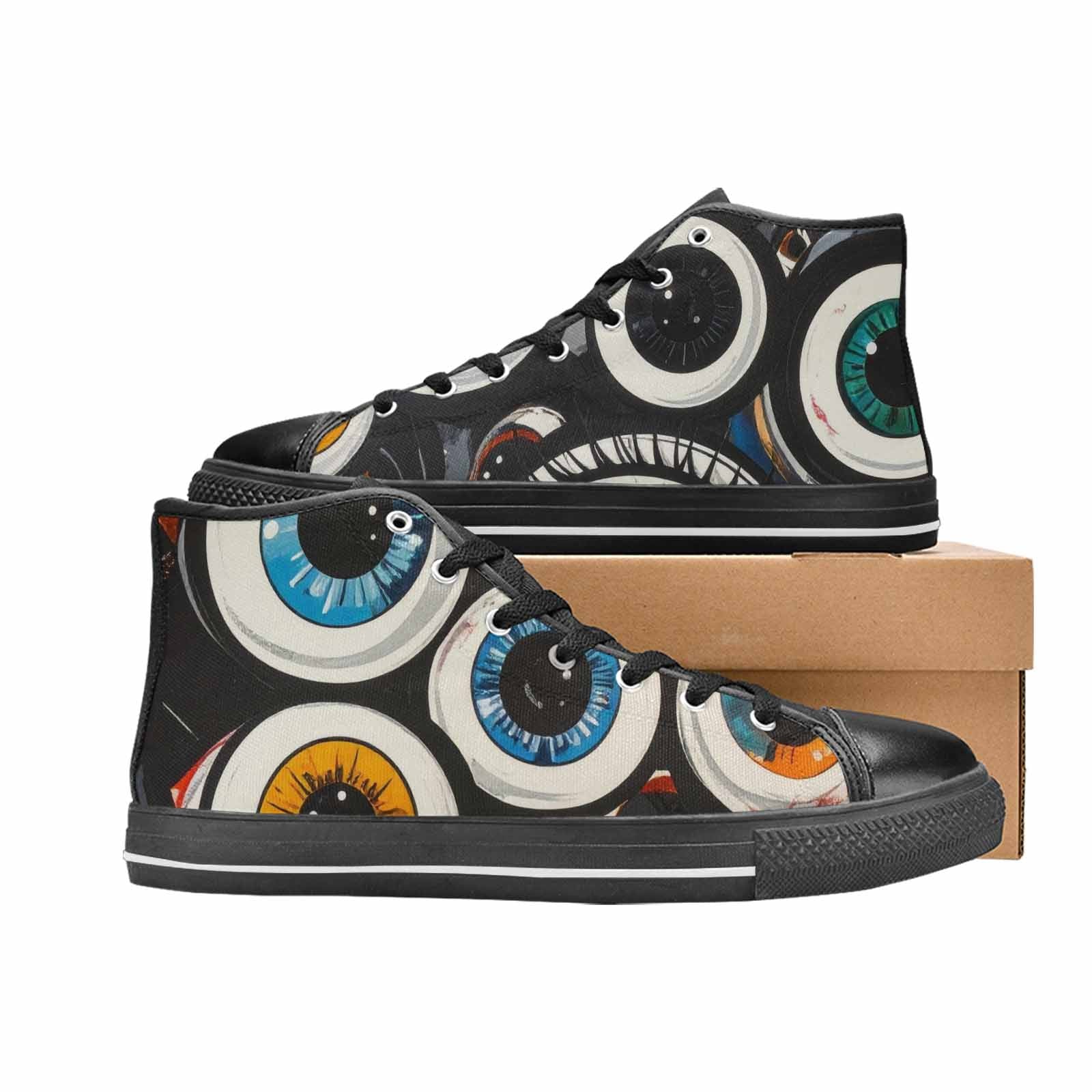 WOMEN'S Googly Cartoon Eyeballs High Top Canvas Y2K Sneakers