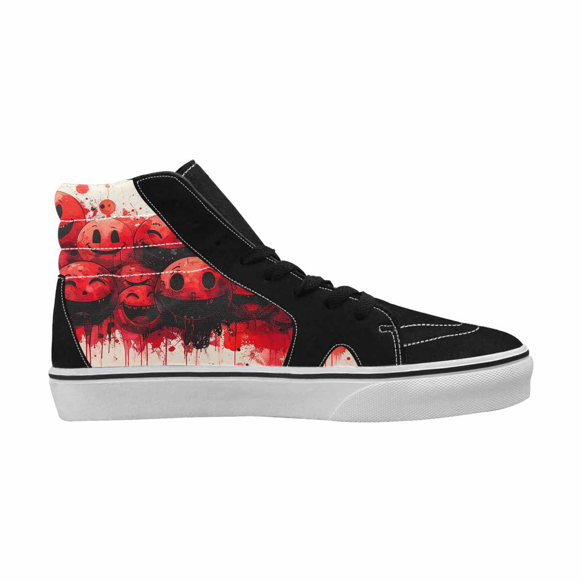 MEN'S Melting Moon Smiley High Top Canvas Cottagecore Sneakers