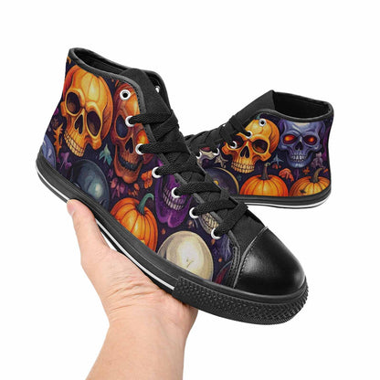 MEN'S Skulls - Halloween High Top Canvas Neon Fantasy Shoes