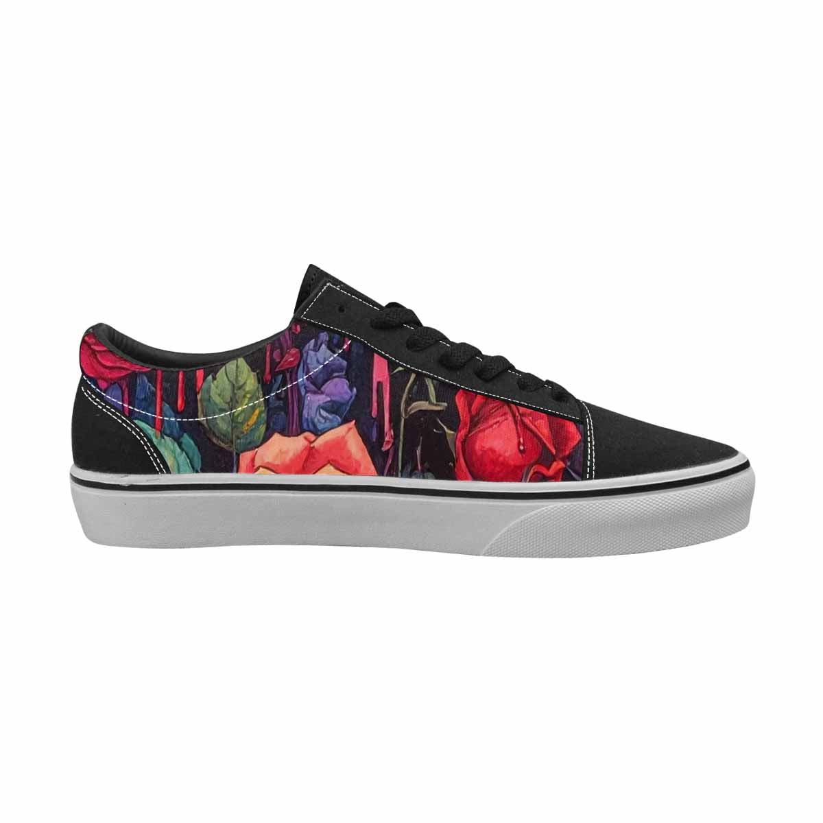 WOMEN'S Skulls Roses Skulls Roses Lace-Up Canvas Aesthetic Shoes