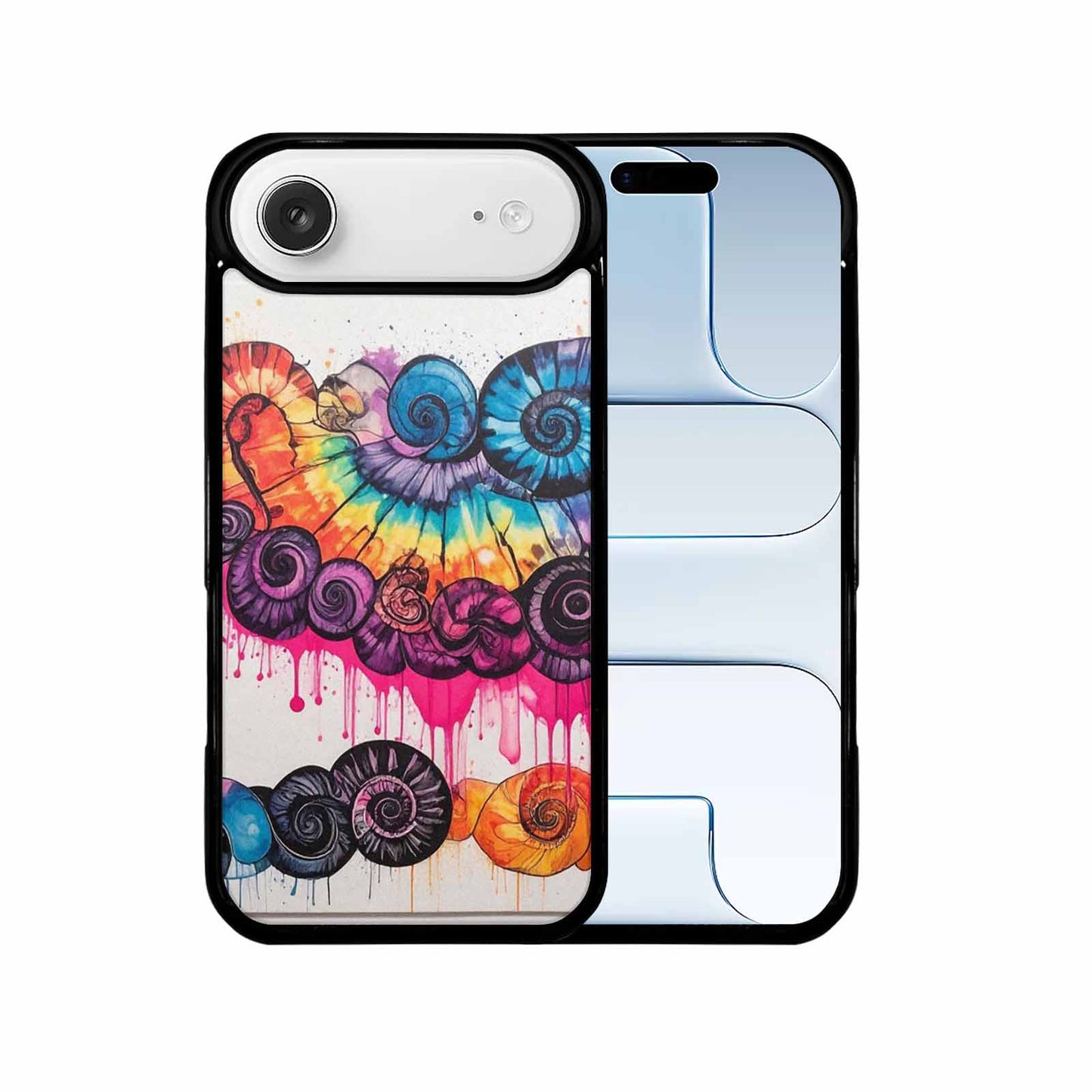 iPhone 17 Air Case — Tie Dye Swirls Black Pink Tie, Personalized Phone Case