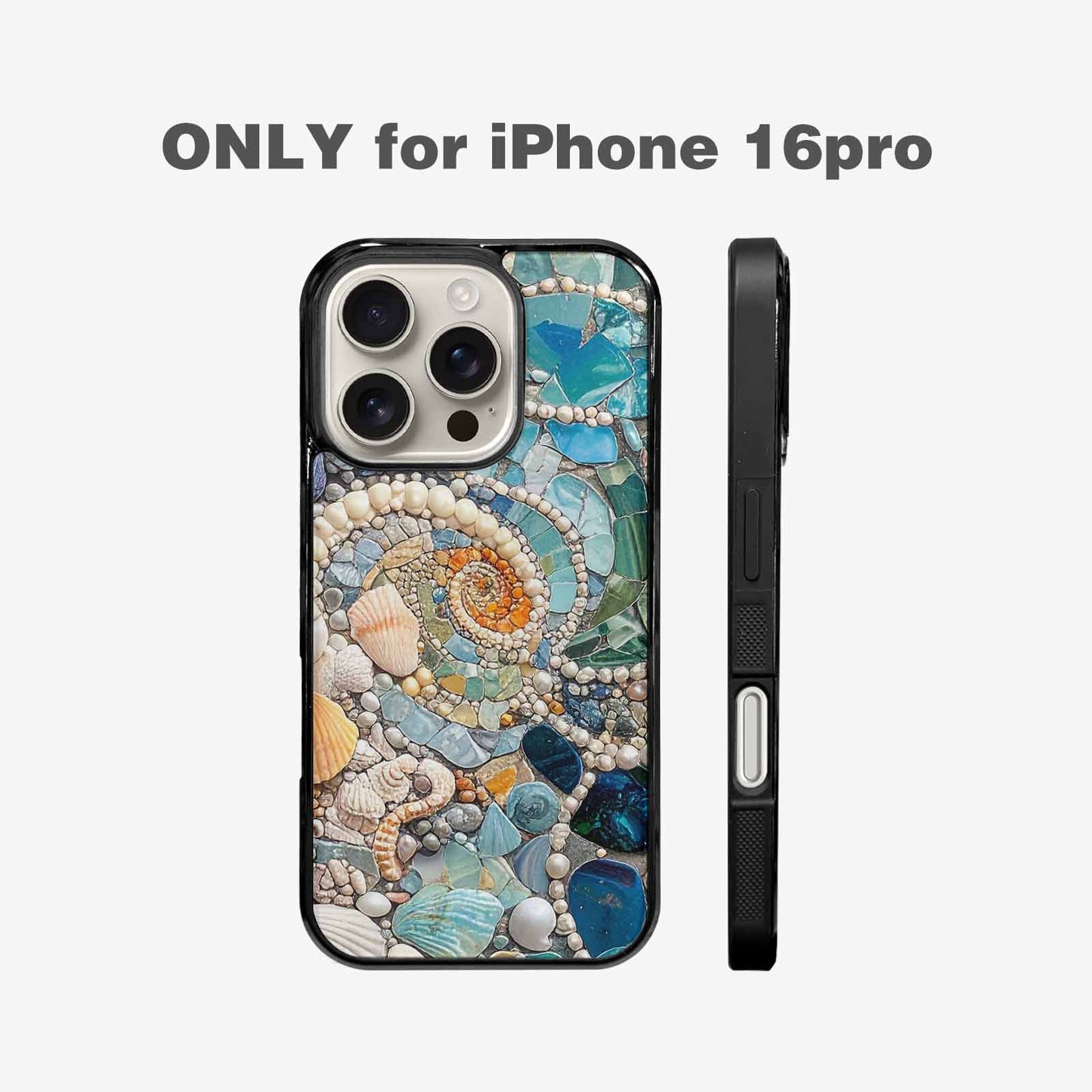 iPhone 16 Pro Case — Seashell Collage Seashell Collage Pattern Hundreds, Custom Art Phone Cover
