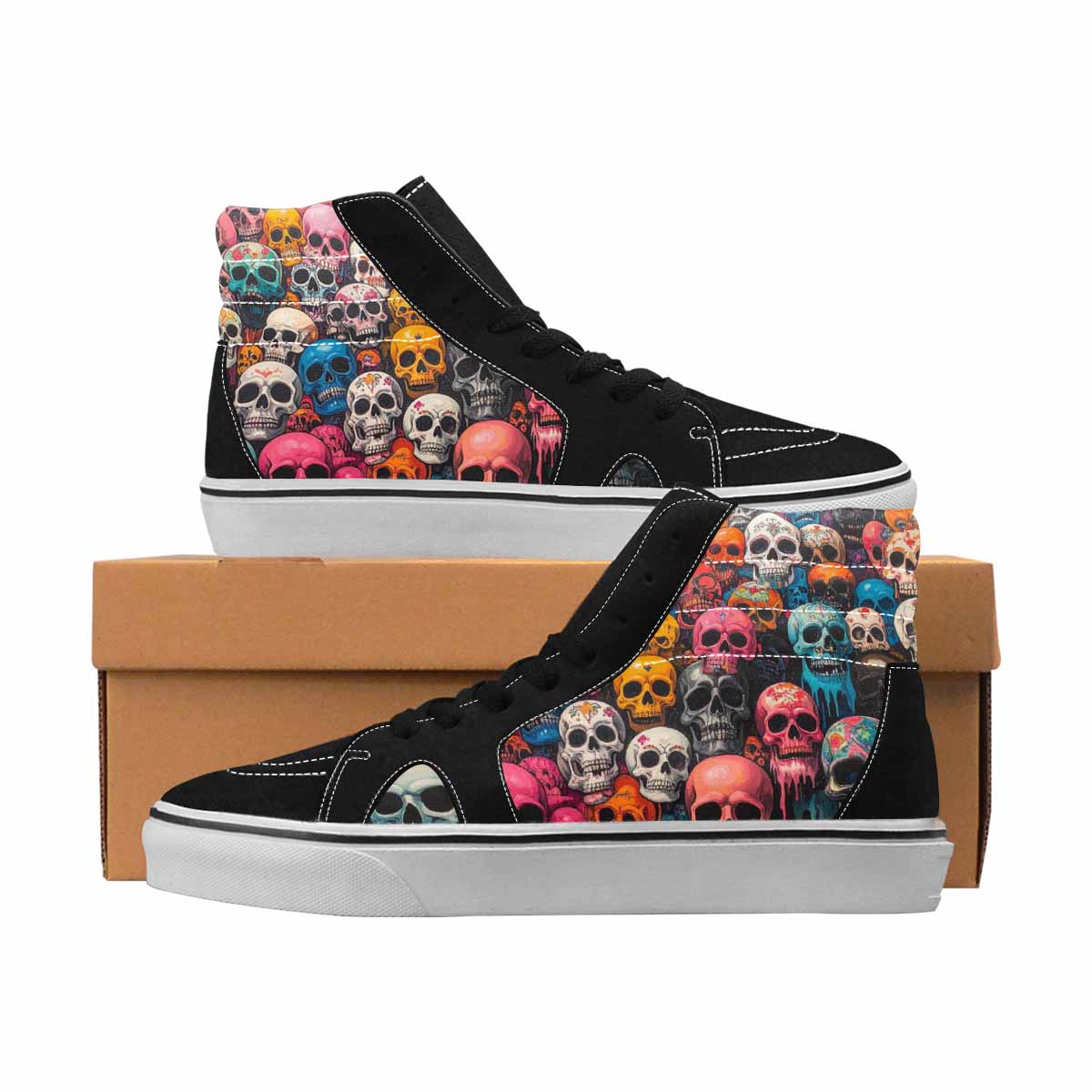 MEN'S Skulls High Top Canvas Boutique Dreamcore Custom Printed Shoes