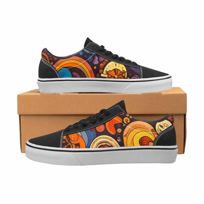 WOMEN'S Groovy 70S Peace Canvas Lace-Up Neon Fantasy Custom Sneakers
