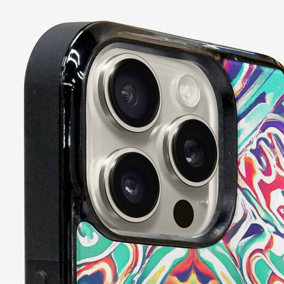 iPhone 16 Pro Case — Holographic Tribal Blaze, Custom Art Phone Cover