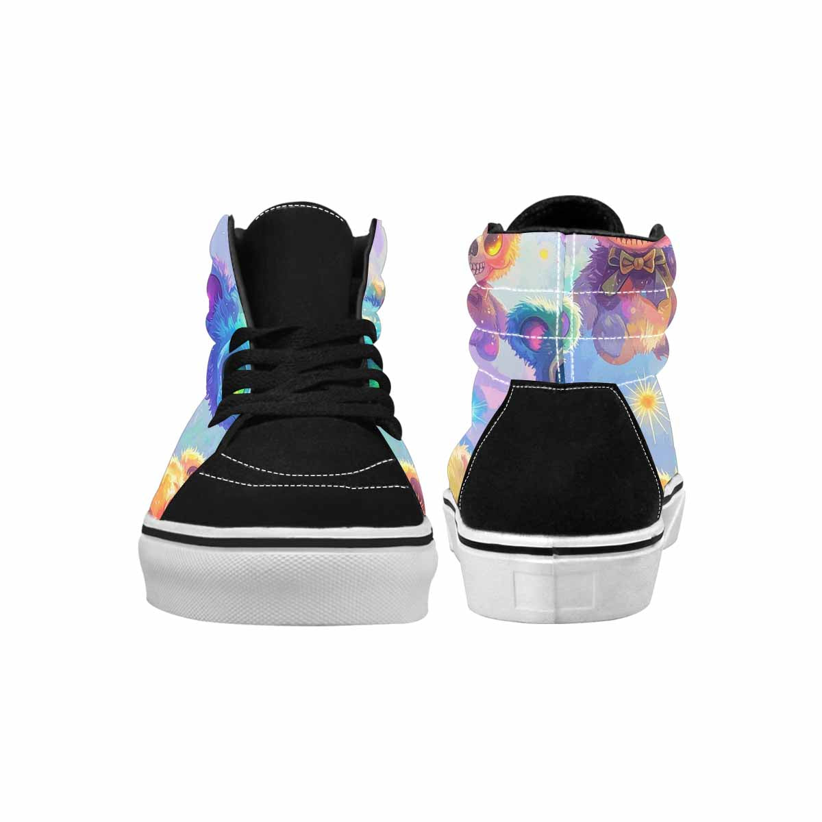 MEN'S Rainbow Teddy Skeletons Eye High Top Canvas Grunge Shoes