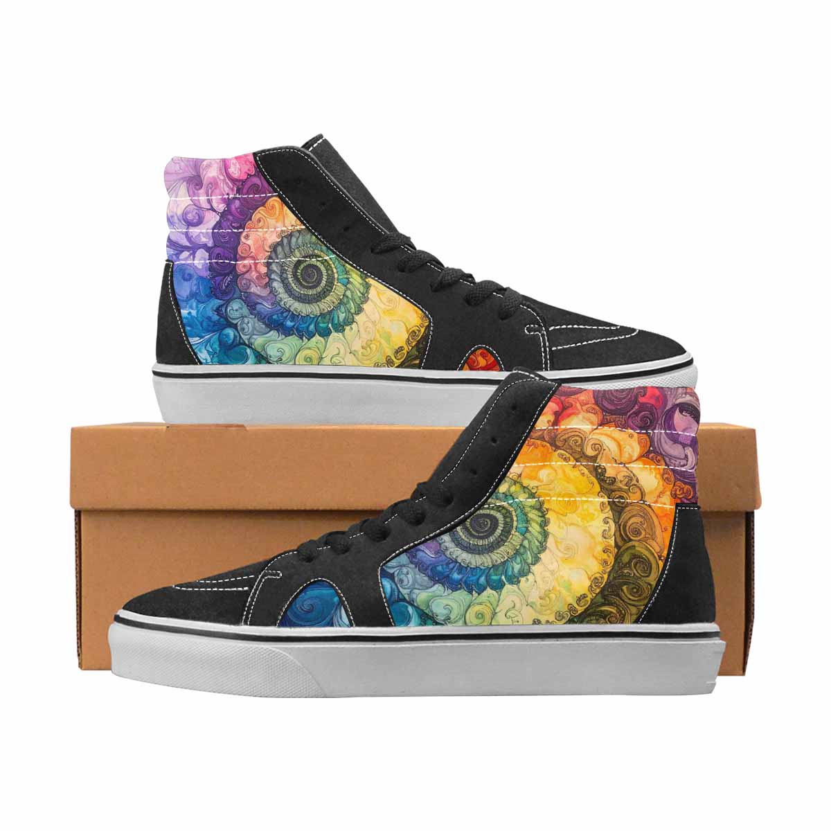 WOMEN'S Tie Dye High Top Canvas Made To Order Dreamcore Custom Streetwear Shoes