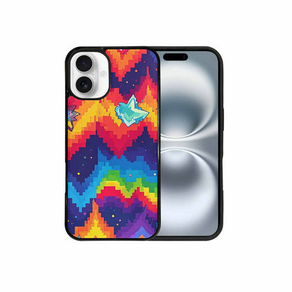 iPhone 16 Plus Case — Pixel Art 8 Bit Burst Pattern, Custom Phone Case
