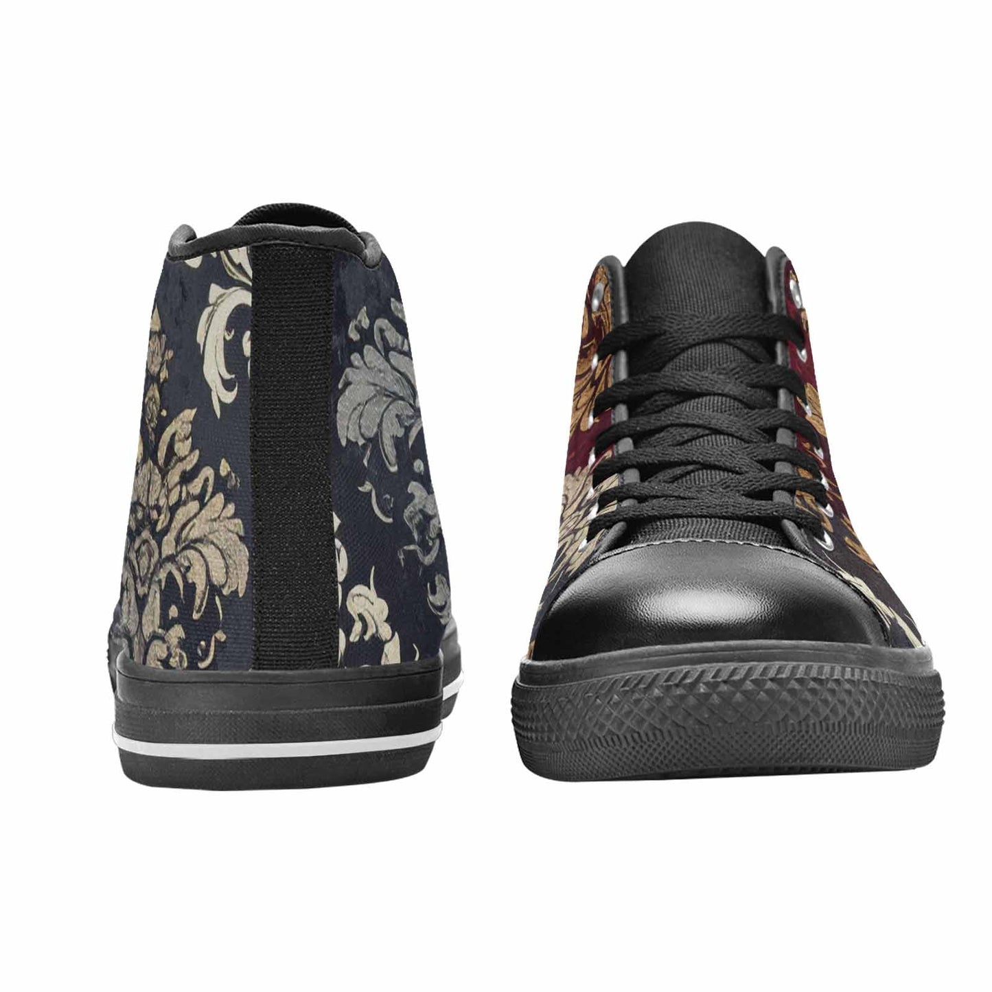WOMEN'S Damask Ornamental Wallpaper High Top Canvas Cottagecore Custom Shoes