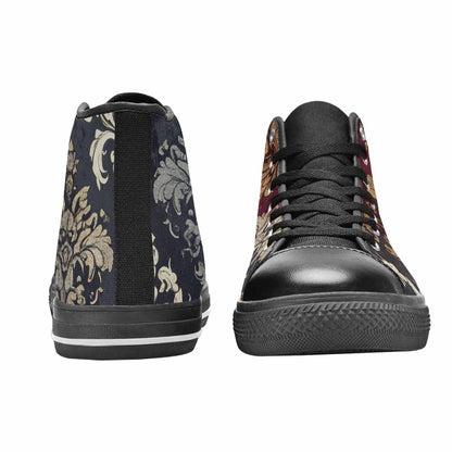 WOMEN'S Damask Ornamental Wallpaper High Top Canvas Cottagecore Custom Shoes