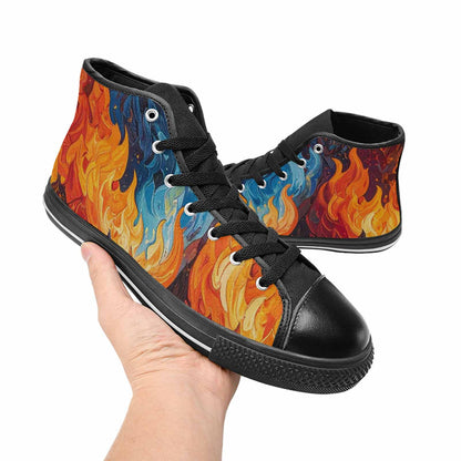 MEN'S Fire Flame High Top Canvas Vivid Sneakers