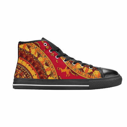 MEN'S Mandala Lions High Top Canvas Grunge Sneakers