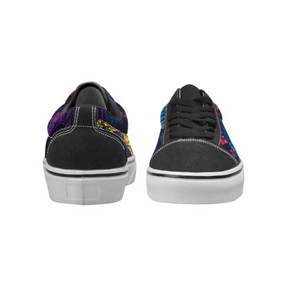 WOMEN'S Snakes And Skulls Collage Canvas Lace-Up Aesthetic Shoes