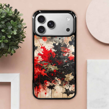 iPhone 17 Pro Max Case — Black &amp; Red Ink Camo, Custom Print Case Cover