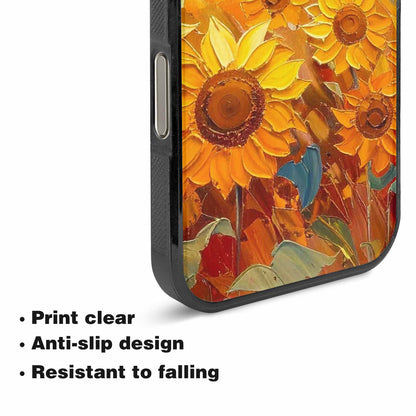 iPhone 16 Pro Max Case — Impressionist Sunflower Brushstroke Pattern Hundreds Of, Customized Protective Case