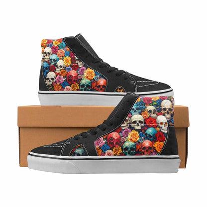 WOMEN'S Skulls High Top Canvas Personalized Wallpaper Art Custom Canvas Shoes