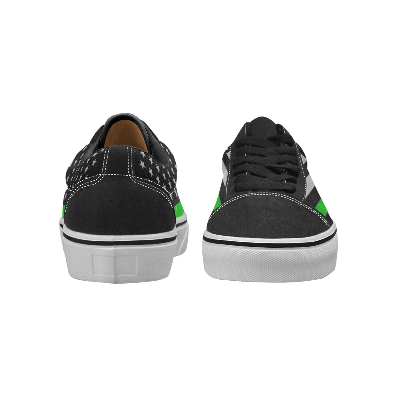 WOMEN'S Thin Green Line Flag Low Top Skateboarding Neon Fantasy Sneakers