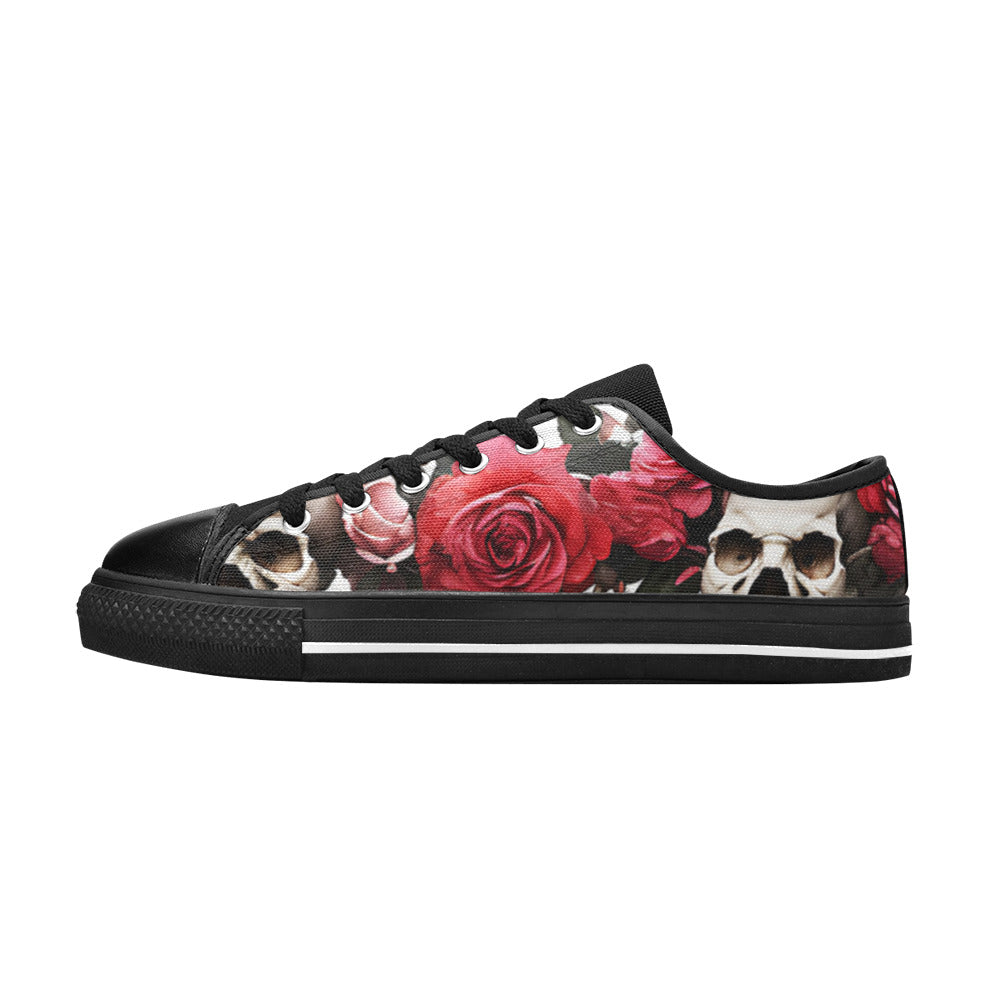 MEN'S Skulls Roses Deluxe 13 Canvas Y2K Custom Shoes