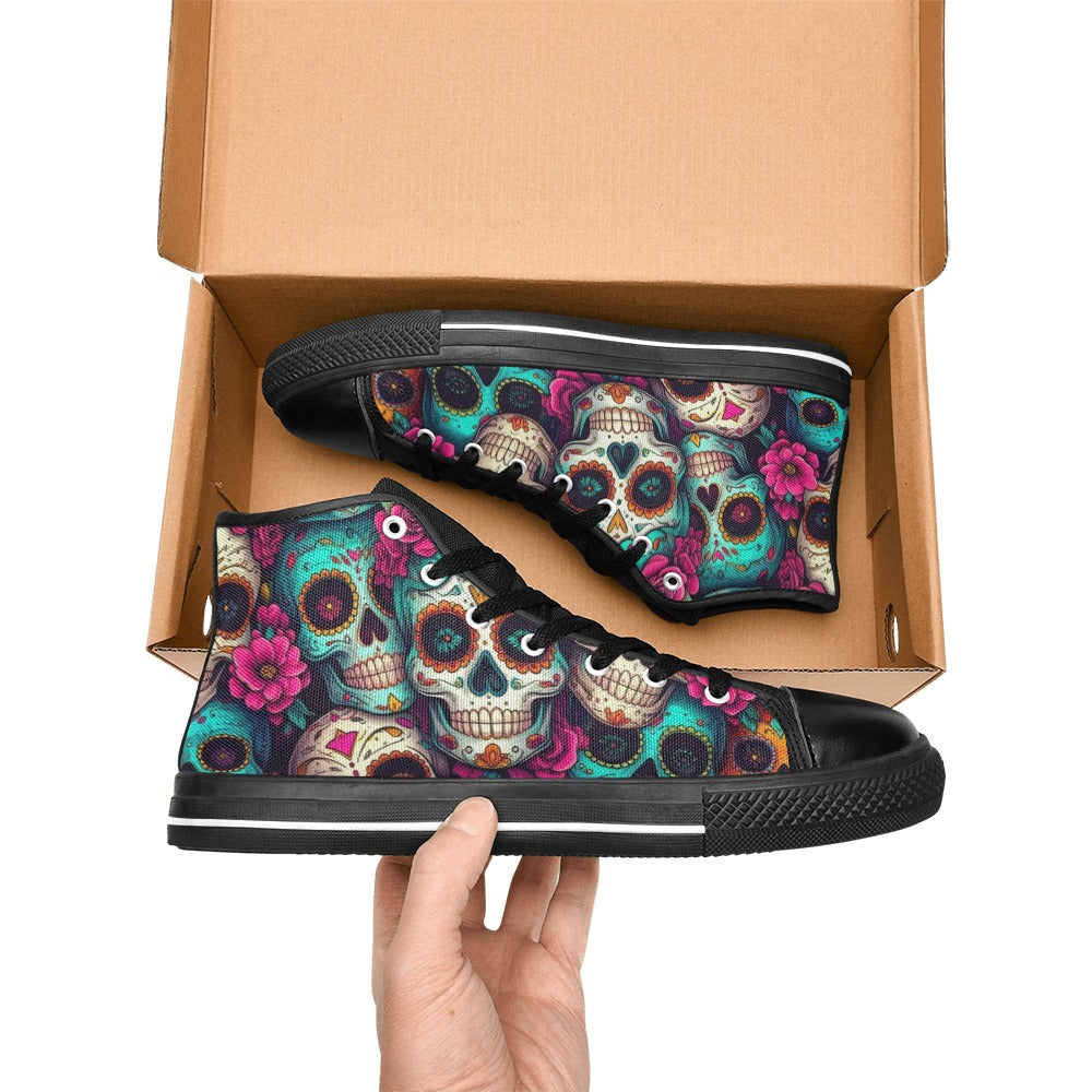 MEN'S Dia De Los Muertos High Top Canvas Dreamcore Sneakers