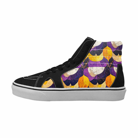 MEN'S Nonbinary Flag Color High Top Canvas Y2K Custom Shoes
