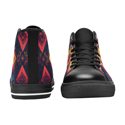 Wild Tribal Ripple 2 Men's High Top Canvas Shoes